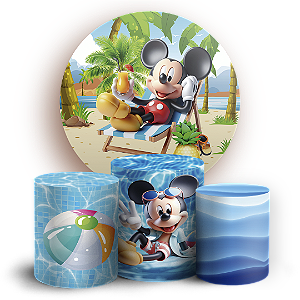 KIT Redondo e Trio - Mickey Pool Party - Sublimado 3D