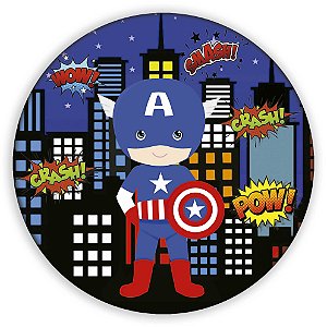 Mini Painel - Capitao America Cute - Sublimado 3D