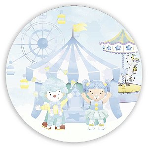 Capa Mini Painel Sublimado - Circo Aquarela Azul