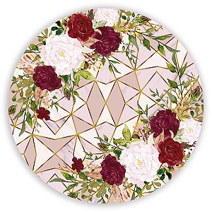 Mini Painel - Floral Abstrato Mármore - Sublimado 3D