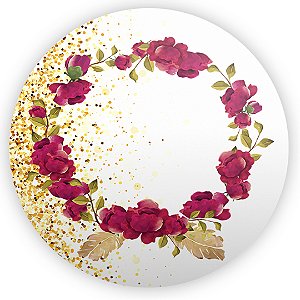 Mini Painel - Floral Marsala - Sublimado 3D