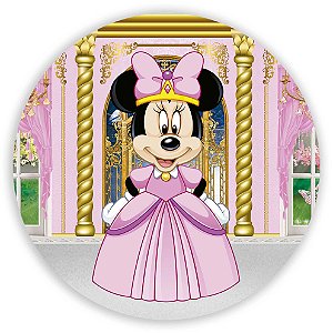 Mini Painel - Minnie Realeza Rosa - Sublimado 3D