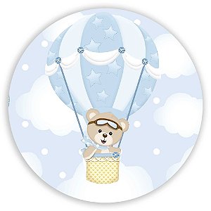 Capa Mini Painel Sublimado - Ursinho Balao Azul