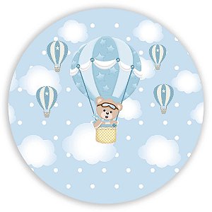 Capa Mini Painel Sublimado - Ursinho Balao Azul