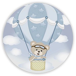 Capa Mini Painel Sublimado - Ursinho Balao Azul