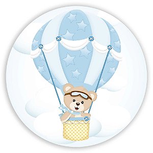 Capa Mini Painel Sublimado - Ursinho Balao Azul