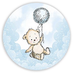 Capa Mini Painel Sublimado - Ursinho Balao Azul