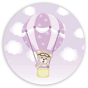 Capa Mini Painel Sublimado - Ursinho Balao Rosa