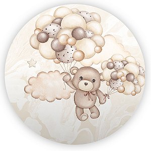 Mini Painel - Ursinho Baloeiro Marrom - Sublimado 3D
