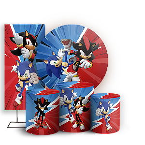 KIT Redondo Trio e Faixa - Sonic Shadow - Sublimado 3D
