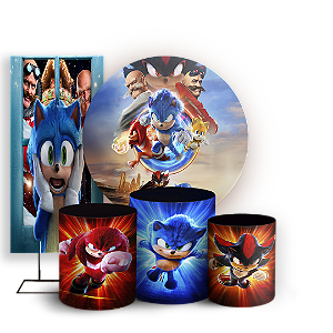 KIT Redondo Trio e Faixa - Sonic Shadow - Sublimado 3D