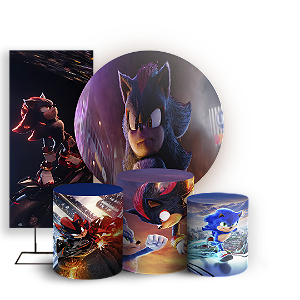 KIT Redondo Trio e Faixa - Sonic Shadow - Sublimado 3D
