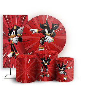 KIT Redondo Trio e Faixa - Sonic Shadow - Sublimado 3D