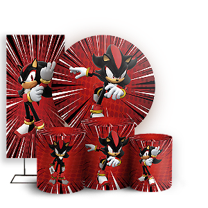 KIT Redondo Trio e Faixa - Sonic Shadow - Sublimado 3D