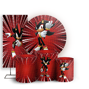 KIT Redondo Trio e Faixa - Sonic Shadow - Sublimado 3D