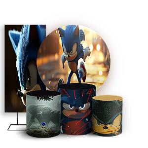 KIT Redondo Trio e Faixa - Sonic - Sublimado 3D