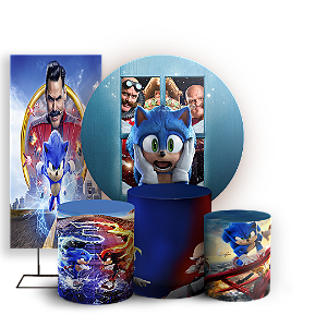 KIT Redondo Trio e Faixa - Sonic - Sublimado 3D