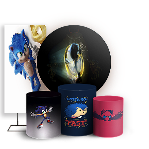 KIT Redondo Trio e Faixa - Sonic - Sublimado 3D