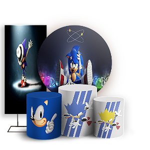 KIT Redondo Trio e Faixa - Sonic - Sublimado 3D