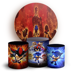 KIT Redondo e Trio - Sonic Shadow - Sublimado 3D