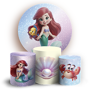 KIT Redondo e Trio - Princesa Ariel - Sublimado 3D