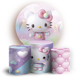 KIT Redondo e Trio - Hello Kitty - Sublimado 3D