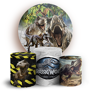 KIT Redondo e Trio - Dinossauro Jurassic - Sublimado 3D
