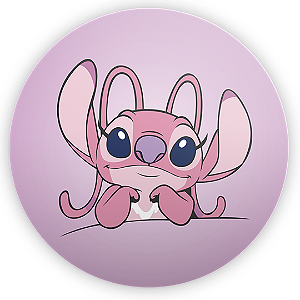 Painel Redondo - Lilo Stitch Angel - Sublimado 3D