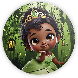 Painel Redondo - Princesa Tiana - Sublimado 3D