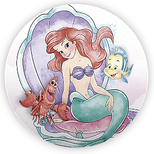Painel Redondo - Princesa Ariel - Sublimado 3D
