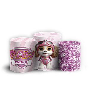 Trio Cilindro - Patrulha Canina Rosa - Sublimado 3D