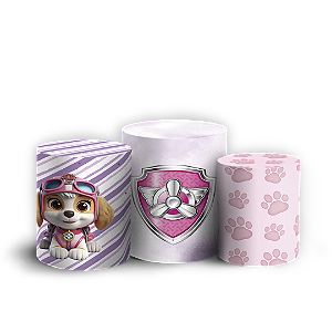 Trio Cilindro - Patrulha Canina Rosa - Sublimado 3D