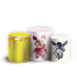 Trio Cilindro - Ursinho Pooh - Sublimado 3D