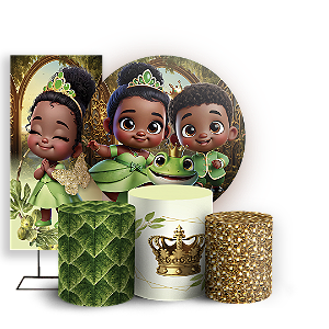 KIT Redondo Trio e Faixa - Princesa Tiana - Sublimado 3D