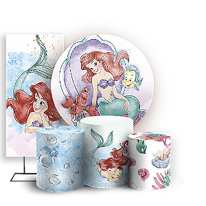 KIT Redondo Trio e Faixa - Princesa Ariel - Sublimado 3D