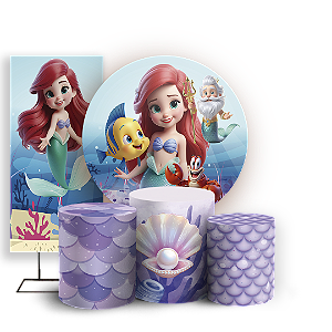 KIT Redondo Trio e Faixa - Princesa Ariel - Sublimado 3D