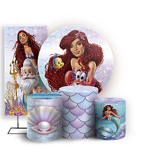 KIT Redondo Trio e Faixa - Princesa Ariel - Sublimado 3D