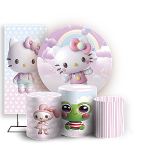 KIT Redondo Trio e Faixa - Hello Kitty - Sublimado 3D