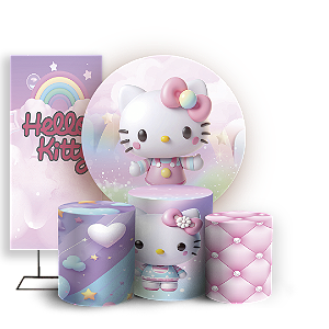 KIT Redondo Trio e Faixa - Hello Kitty - Sublimado 3D