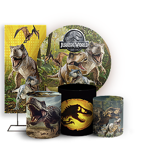 KIT Redondo Trio e Faixa - Dinossauro Jurassic - Sublimado 3D