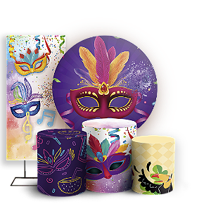 KIT Redondo Trio e Faixa - Carnaval - Sublimado 3D