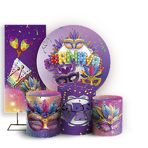 KIT Redondo Trio e Faixa - Carnaval - Sublimado 3D