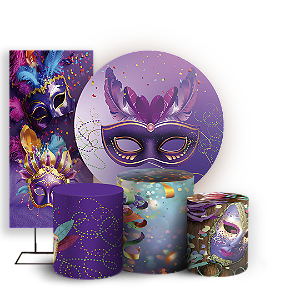 KIT Redondo Trio e Faixa - Carnaval - Sublimado 3D