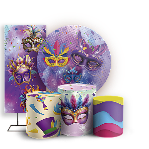 KIT Redondo Trio e Faixa - Carnaval - Sublimado 3D