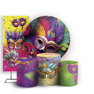 KIT Redondo Trio e Faixa - Carnaval - Sublimado 3D
