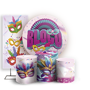 KIT Redondo Trio e Faixa - Carnaval - Sublimado 3D