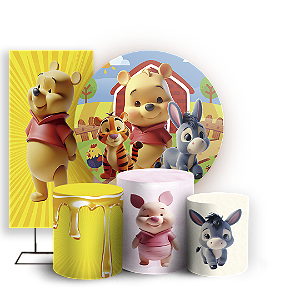 KIT Redondo Trio e Faixa - Ursinho Pooh - Sublimado 3D