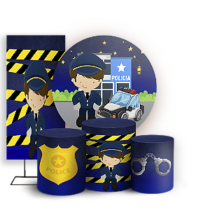 KIT Redondo Trio e Faixa - Policia Baby - Sublimado 3D