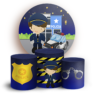 KIT Redondo e Trio - Policia Baby - Sublimado 3D