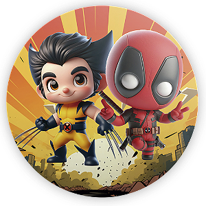 Painel Redondo - Wolverine E Deadpool - Sublimado 3D